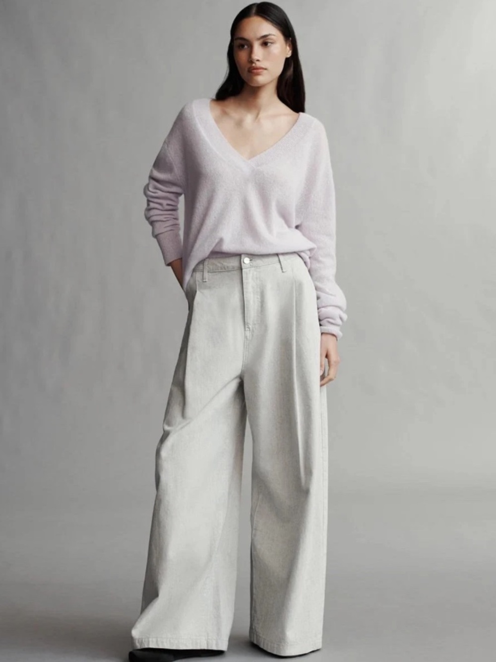 TWP Beautiful Soft Lavender V- Neck Cashmere Sweater Sz M NEW!! $524 - Picture 6 of 6
